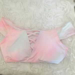 High neck crop top - Pink